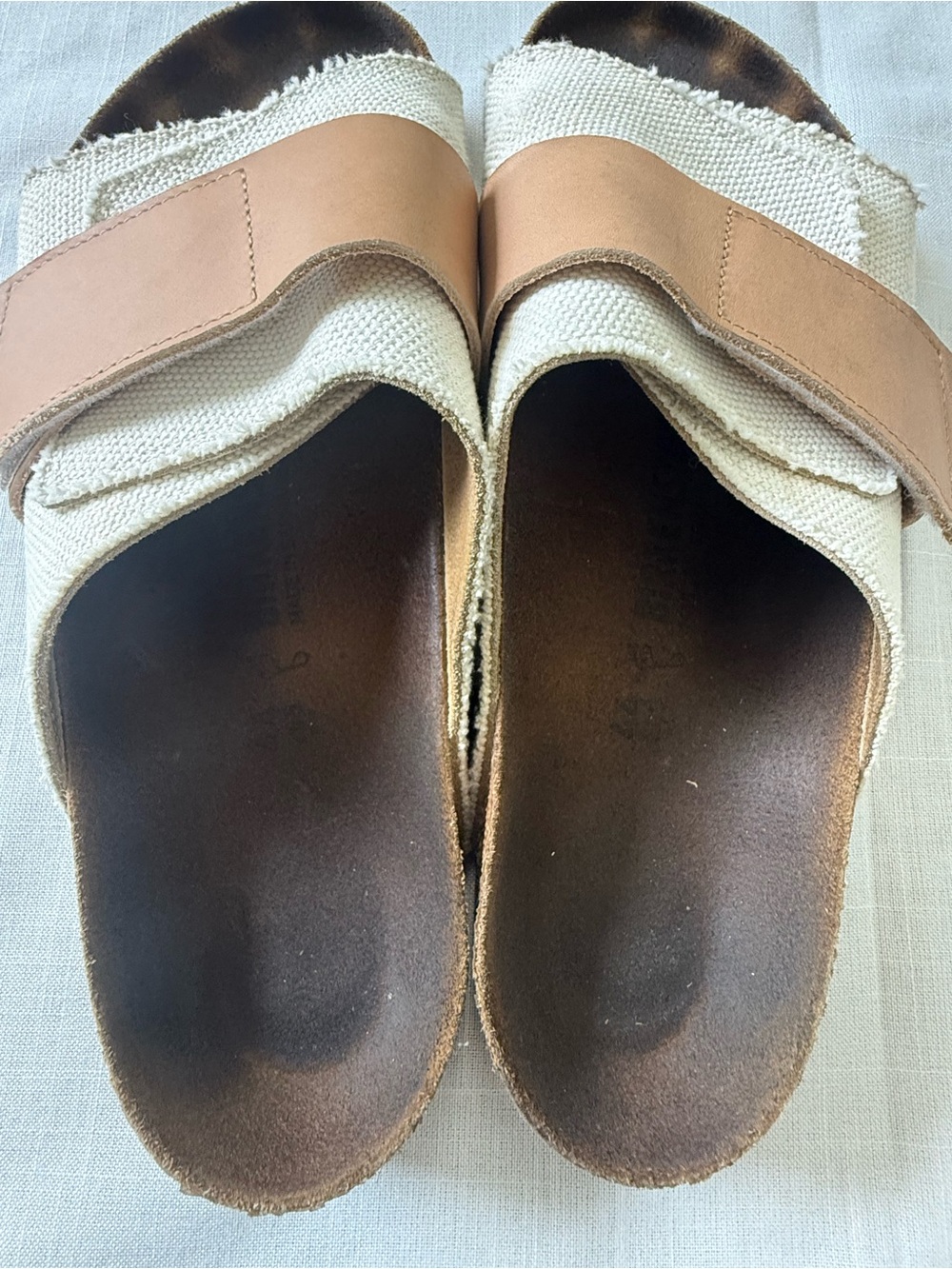 Birkenstock Kyoto Textile Leather Eggshell Mens Size 11 - Picture 6 of 7